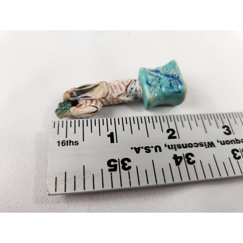 Vintage Asian Chinese Bisque Porcelain Figurine Ancient Man Mud Emperor - Picture 6 of 14